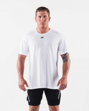 Camisa Manga Corta Alphalete Wolf Head Airtech Hombre Blancos | Mexico-376205