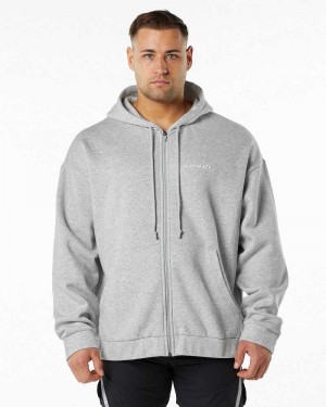 Chamarras Alphalete Classic Full-Zip Hombre Grises | Mexico-351987