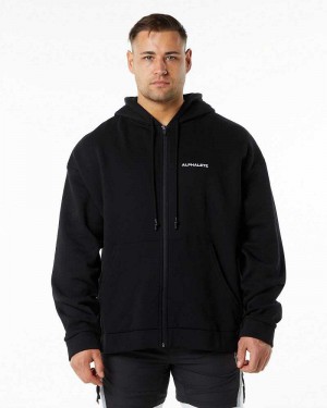 Chamarras Alphalete Classic Full-Zip Hombre Negros | Mexico-167094