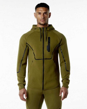 Chamarras Alphalete ELMTS Atléticos Hombre Verdes | Mexico-478361