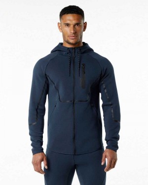 Chamarras Alphalete ELMTS Atléticos Hombre Azules | Mexico-257418