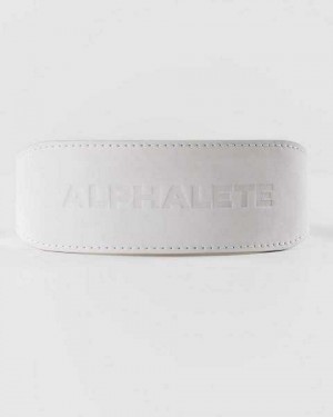 Cinturón Alphalete Core Weightlifting Unisex Blancos | Mexico-590624