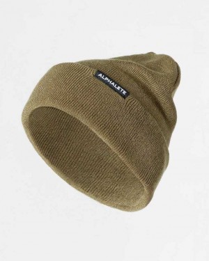 Gorro Alphalete Essential Foldover Unisex Verdes | Mexico-359271