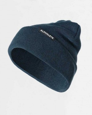 Gorro Alphalete Essential Foldover Unisex Azules | Mexico-107593