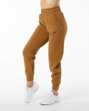 Pantalones Jogger Alphalete ELMTS Cuffed Mujer Marrom | Mexico-708451