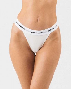 Ropa Interior Alphalete Acute Tanga Mujer Blancos | Mexico-037695