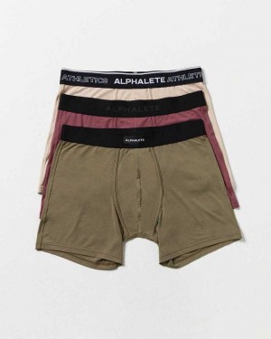 Ropa Interior Alphalete Classic Boxer Brief 3pk Hombre Marrom | Mexico-764531