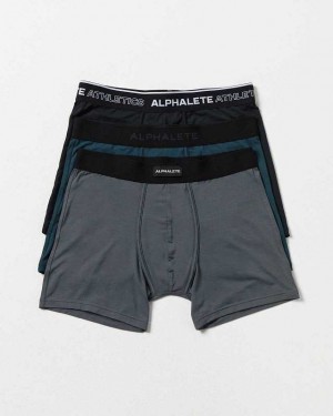 Ropa Interior Alphalete Classic Boxer Brief 3pk Hombre Negros | Mexico-384520