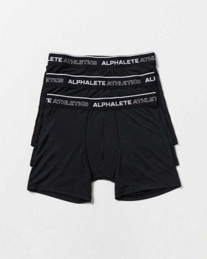 Ropa Interior Alphalete Classic Boxer Brief 3pk Hombre Negros | Mexico-503694