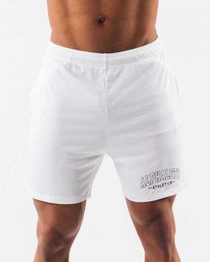 Short Alphalete AA Mesh 6” Hombre Blancos | Mexico-123480