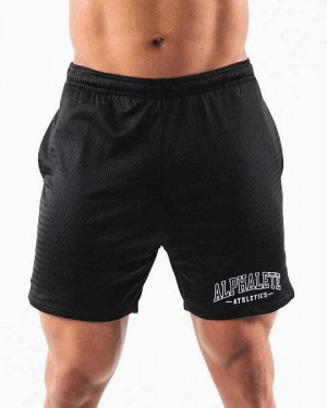 Short Alphalete AA Mesh 6” Hombre Negros | Mexico-942618