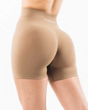 Short Alphalete Amplify 4.5" Mujer Kaki | Mexico-743102