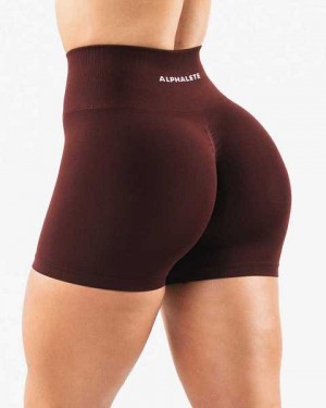 Short Alphalete Amplify 4.5" Mujer Vino | Mexico-127964