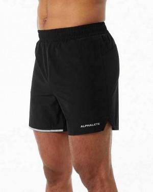 Short Alphalete Core Stride 5” Hombre Negros | Mexico-615723