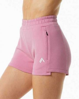 Short Alphalete ELMTS Atléticos 3.5" Mujer Rosas | Mexico-298456