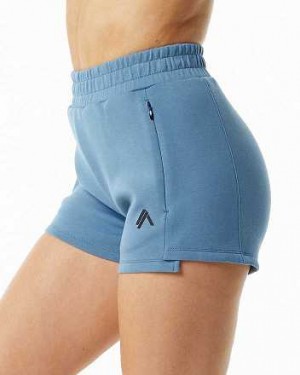 Short Alphalete ELMTS Atléticos 3.5" Mujer Azules | Mexico-374826