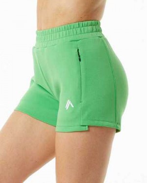 Short Alphalete ELMTS Atléticos 3.5" Mujer Verdes | Mexico-308294