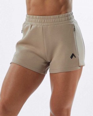 Short Alphalete ELMTS Atléticos 3.5" Mujer Marrom | Mexico-108952