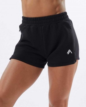 Short Alphalete ELMTS Atléticos 3.5" Mujer Negros | Mexico-918064