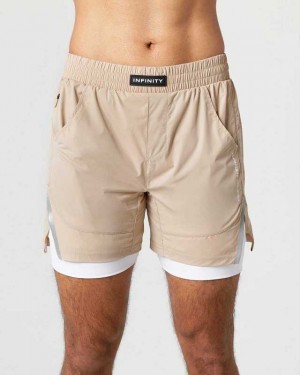 Short Alphalete Infinity Speed 5.5" Hombre Beige | Mexico-341690