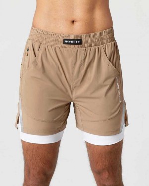 Short Alphalete Infinity Speed 5.5" Hombre Kaki | Mexico-438027