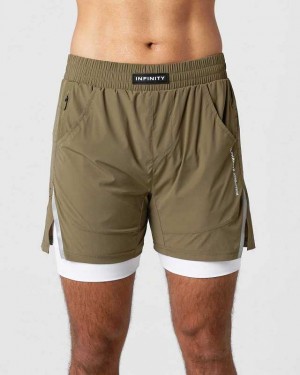 Short Alphalete Infinity Speed 5.5" Hombre Verdes Oscuro | Mexico-506374