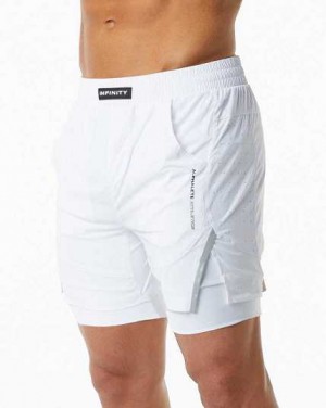 Short Alphalete Infinity Speed 5.5" Hombre Blancos | Mexico-068574