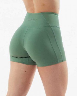 Short Alphalete Pulse Surge 4" Mujer Verdes | Mexico-681049