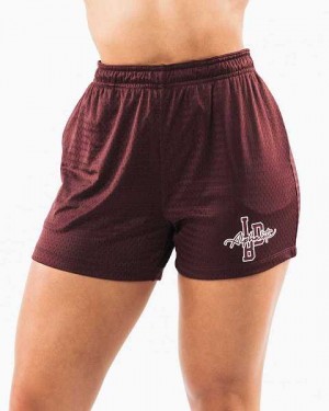 Short Alphalete Signature Mesh 4" Mujer Vino | Mexico-382179