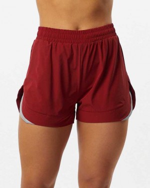 Short Alphalete Stride 3" Mujer Rojos | Mexico-180479