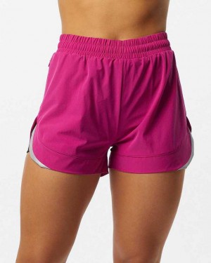 Short Alphalete Stride 3" Mujer Rosas | Mexico-298347