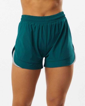 Short Alphalete Stride 3" Mujer Turquesa | Mexico-027394