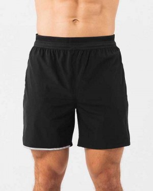 Short Alphalete Studio 6" Hombre Negros Plateados | Mexico-483657