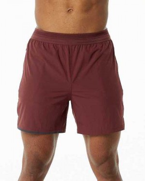 Short Alphalete Studio 6" Hombre Vino | Mexico-607143