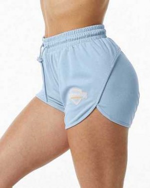 Short Alphalete Varsity 3.25" Mujer Azules Claro | Mexico-635079