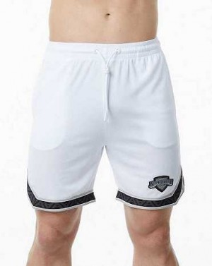 Short Alphalete Varsity Basketball 9" Hombre Blancos | Mexico-586329