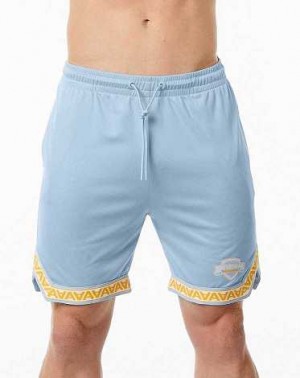 Short Alphalete Varsity Basketball 9" Hombre Azules Claro | Mexico-127950