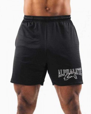 Short Alphalete Wolf Head Mesh 6" Hombre Negros | Mexico-510367