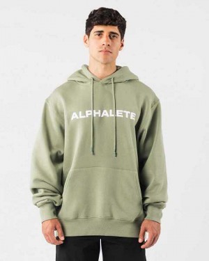 Sudadera con Capucha Alphalete Core Hombre Verdes | Mexico-584729