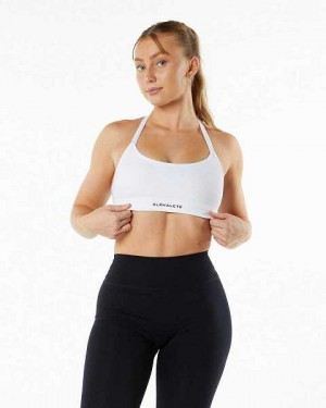 Sujetador Deportivo Alphalete Alphalux Tri Mujer Blancos | Mexico-825417