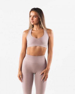 Sujetador Deportivo Alphalete Amplify Contour Mujer Marrom | Mexico-216705