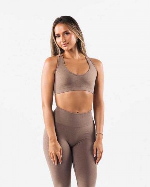 Sujetador Deportivo Alphalete Amplify Contour Mujer Marrom | Mexico-708439