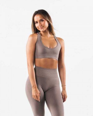 Sujetador Deportivo Alphalete Amplify Contour Mujer Marrom | Mexico-752369