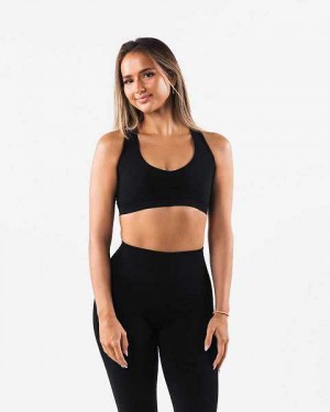 Sujetador Deportivo Alphalete Amplify Contour Mujer Negros | Mexico-610932