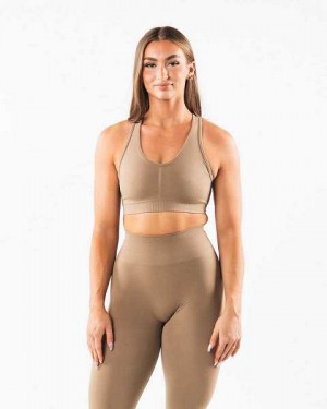 Sujetador Deportivo Alphalete Amplify Mujer Marrom | Mexico-648270