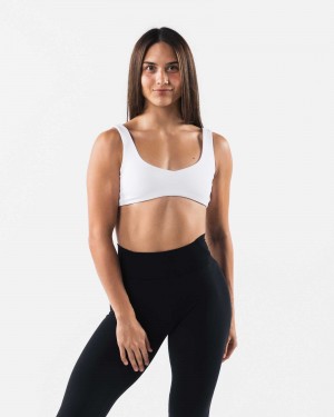 Sujetador Deportivo Alphalete Aura Sculpt Mujer Blancos | Mexico-418275