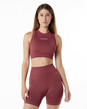 Sujetador Deportivo Alphalete Ozone Crop Mujer Rojos | Mexico-435068