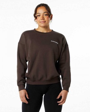 Suéter Alphalete Classic Crew Mujer Marrom | Mexico-405127