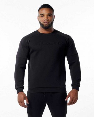 Suéter Alphalete ELMTS Crewneck Hombre Negros | Mexico-691427