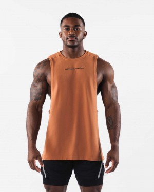 Tank Top Alphalete AA Airtech Cutoff Hombre Naranjas | Mexico-193426